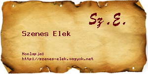 Szenes Elek névjegykártya